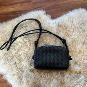 Bottega Veneta Black Woven Crossbody Bag